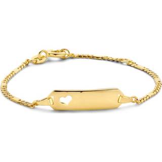 👉 14K Geelgouden Kinder Graveerarmband met Hartje 11cm