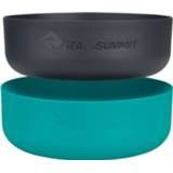 👉 Sea to Summit - DeltaLight Bowl Set - Bestekset maat 900 ml & 1000 ml, turkoois/zwart