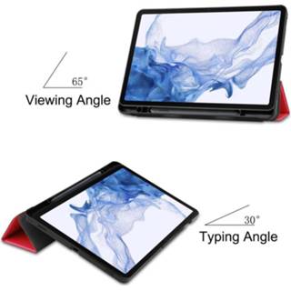 👉 Penhouder rood book Samsung Tab S8 Plus Hoes - Case met 8720684212057