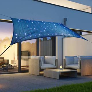 👉 Zonnezeil blauw active met 100 LED's 2x3 m lichtblauw 4034127624180