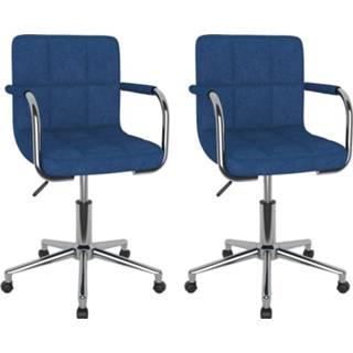 👉 Eetkamer stoel stof active blauw Eetkamerstoelen draaibaar 2 st 8720286531853