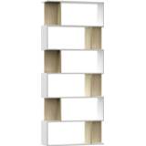 👉 Boekenkast wit steigerhout multikleur Vidaxl Boekenkast/kamerscherm 80x24x192 Cm Spaanplaat En Sonoma 8719883672564
