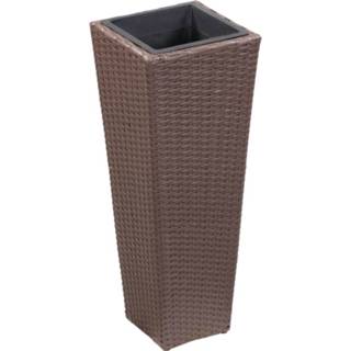 👉 Plantenbak bruin active verhoogd 30x30x80 cm poly rattan 8719883806310