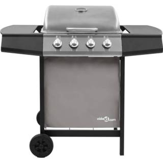 👉 VidaXL Gasbarbecue met 4 branders zwart en zilverkleurig