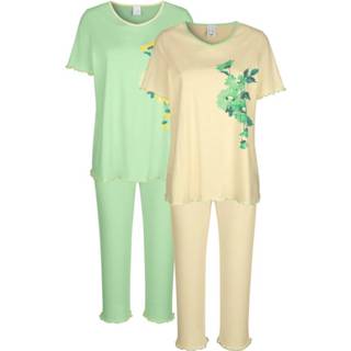 👉 Pyjama blauw katoen effen vrouwen zeer comfortabel Pyjama's per 2 stuks Blue Moon Vanille::Groen 4055708692718 4055708689909