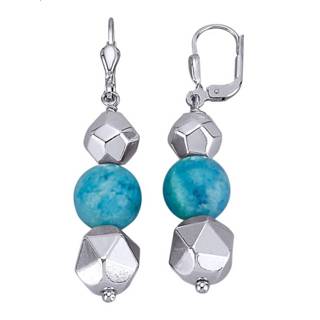 👉 Oorbel zilver turkoois hemimorfiet-kralen vrouwen Oorbellen KLiNGEL Turquoise 4055708837249