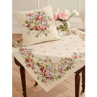 👉 Kussen hoes unisex gebloemd waardig gobelin beige kussenhoes Vanessa Hossner