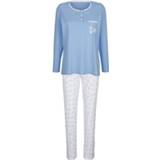 👉 Pyjama blauw katoen gestippeld vrouwen onderhoudsarm materiaal lichtblauw Blue Moon 4055708831599 4055708831742