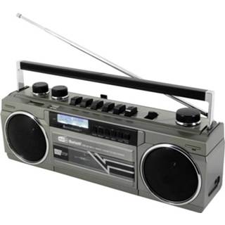 👉 Cassettespeler grijs Soundmaster SRR70TI Draagbare MP3 Opnamefunctie, Incl. microfoon, Wekfunctie 4005425010968