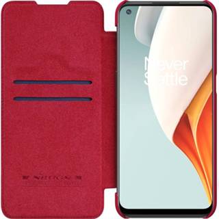 👉 Flipcover active rood leather OnePlus Nord N100 Hoesje - Qin Case Flip Cover 8719793143048