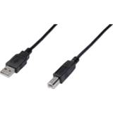 👉 Digitus USB-kabel USB 2.0 USB-A stekker, USB-B stekker 3.00 m Zwart