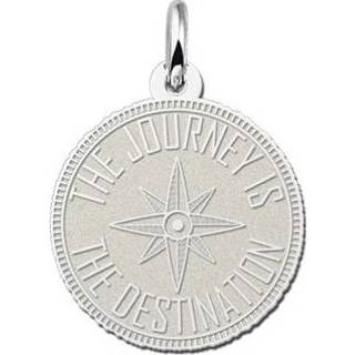 👉 Kompas zilveren active Names4ever Ronde Graveerhanger met ZMNH016