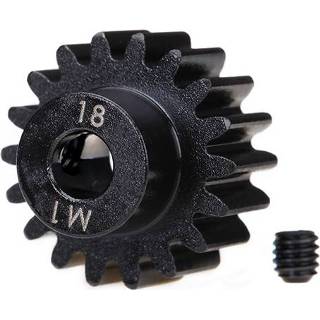 👉 Traxxas - Gear, 18-T pinion (machined) (1.0 metric pitch) (fits 5mm shaft)/ set screw (TRX-6491R)