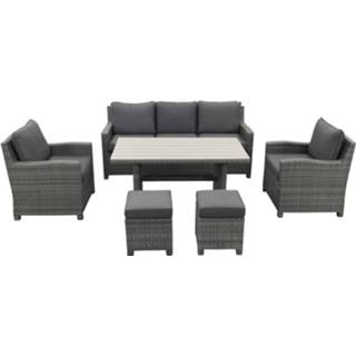 👉 Lounge-diningset grijs wicker Vdg Delta Lounge Diningset - 6 Delig- Organic Grey 756317041785
