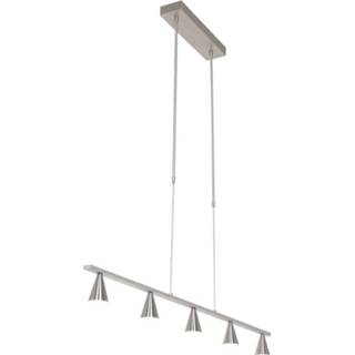 👉 Hang lamp chroom l Steinhauer Hanglamp Vortex 5 lichts 120 cm mat 8712746135459