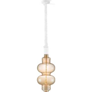 👉 Hanglamp wit touw Light depot - Leonardo Diabolo amber Outlet 8718808382052