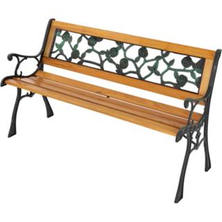 👉 Tuinbank bruin hout gietijzer grenenhout Ml-design 3-zits, 126x74x50 Cm, Bruin, Gemaakt Van En 4064649037311