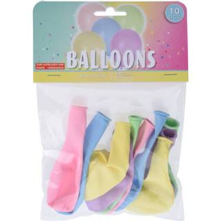 👉 Ballon multikleur Free And Easy Ballonnen Macaron 25 Cm Latex 10 Stuks 8719987499395