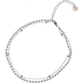 👉 Enkelband zilver edelstaal vrouwen nederlands Go Dutch Label Dubbel Enkelbandje met Bolletjes