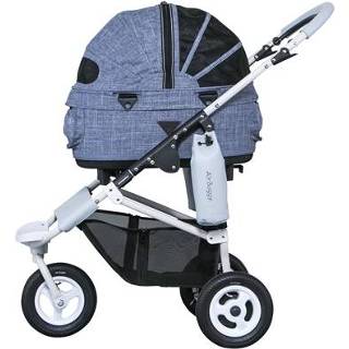 👉 Hondenbuggy Airbuggy Dome2 Sm Met Rem Gemeleerd Denim 53X31X52 Cm 