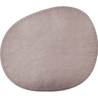 👉 Placemat taupe vinyl Halfronde placemats van 34 x 39 cm