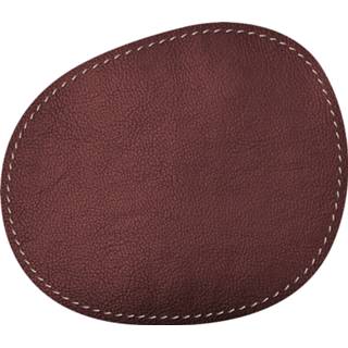 👉 Placemat bruin vinyl Halfronde placemats van 34 x 39 cm