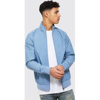 👉 Gebleekte Nylon Jas Met Hoge Kraag, Light Blue