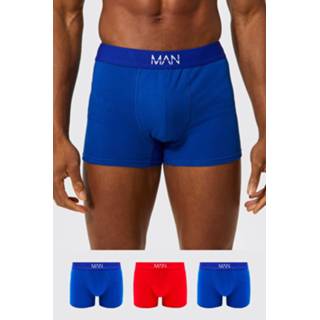 👉 Man Dash Monochrome Klassieke Boxers Met Taille Band (3 Stuks), Bright Blue