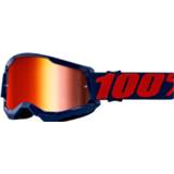 👉 Fietsbril One Size marineblauw 100% Strata 2 MTB Goggles - Fietsbrillen