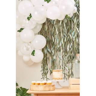 👉 Ballon witte wit One Size Ginger Ray Kleine Ballonen Boog Met Planten Slinger, White