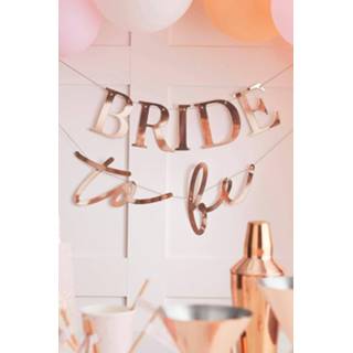 👉 Slinger rose goud One Size Gold Ginger Ray 'Bride To Be' Slingers,