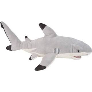 👉 Pluche dier multi stof kinderen dieren knuffels zwartpunt rifhaai van 30 cm