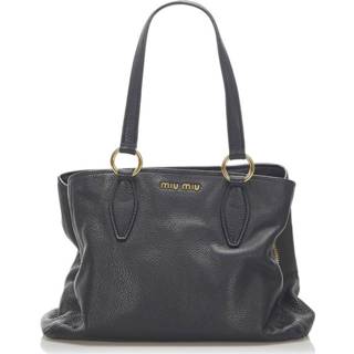 👉 Draagtas zwart leer onesize vrouwen Leren Miu Pre-owned , Dames