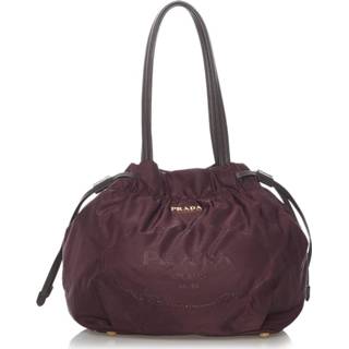 👉 Schoudertas rood onesize vrouwen Canapa Tessuto Bow Shoulder Bag Prada Vintage , Dames