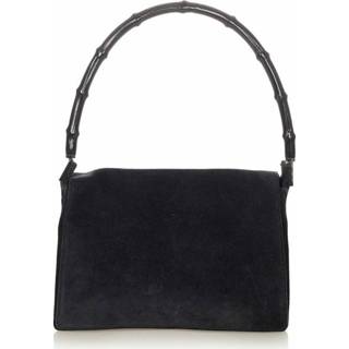 👉 Schoudertas zwart suede onesize vrouwen Pre owned Bamboo Shoulder Bag Gucci Vintage , Dames