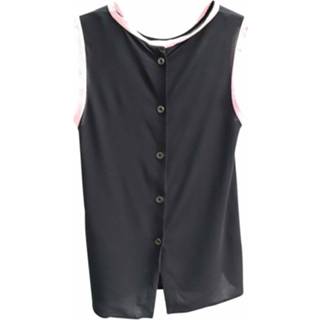 👉 Sleeveless zwart viscose s vrouwen Pre-owned Button-Down Shirt In Prada Vintage , Dames