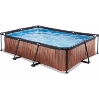 👉 EXIT Wood zwembad - 220 x 150 x 65 cm - met filterpomp