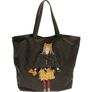 👉 Draagtas zwart stoffen onesize vrouwen Tweedehands Tessuto Prada Vintage , Dames