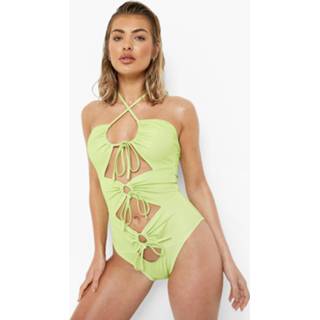 👉 Badpak Met Halter Neck, Yellow