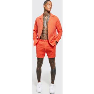 👉 Overhemd Met Lange Mouwen, Textuur En Revers Kraag En Shorts, Rust