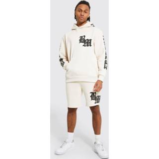 👉 Oversized Renaissance Man Trainingspak Met Shorts En Print, Sand