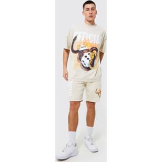 👉 Oversized Official Slangenprint Set Met Shorts, Sand