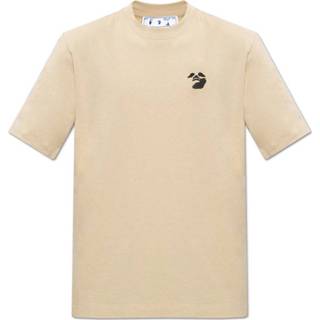 👉 Shirt wit beige XL mannen Logo T-shirt Off White , Heren