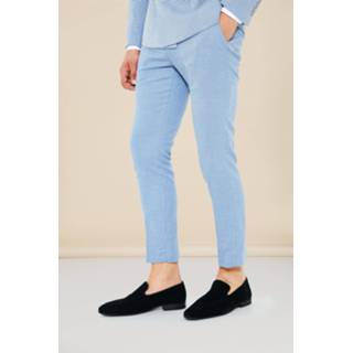 👉 Skinny Textured Crop Suit Pants, Light Blue