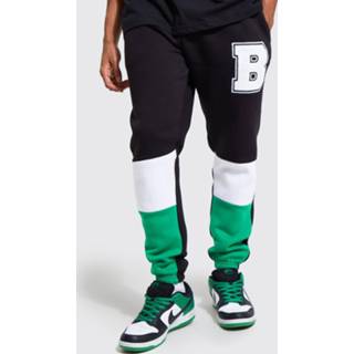 Colour Block Slim Fit B Joggingbroek, Black