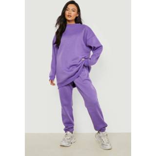 👉 Oversized Long Line Trainingspak Met Trui, Purple