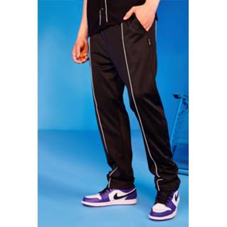 👉 Man Tricot Regular Fit Joggingbroek Met Biezen, Black