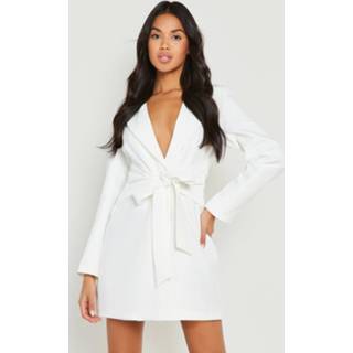 👉 Blazer Jurk Met Ceintuur En Knopen, Ivory