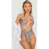 👉 Luipaardprint Halter Badpak, Brown