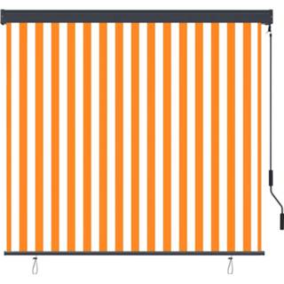 👉 Rolgordijn voor buiten 170x250 cm wit en oranje